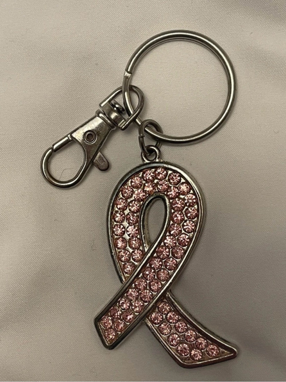 Pink Crystal Ribbon Keychain - Women Accessories